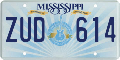 MS license plate ZUD614