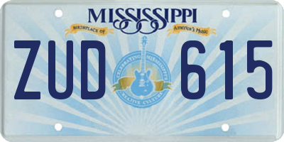MS license plate ZUD615