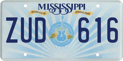 MS license plate ZUD616