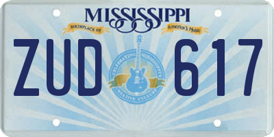 MS license plate ZUD617