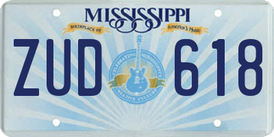 MS license plate ZUD618