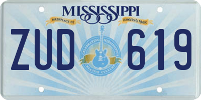 MS license plate ZUD619