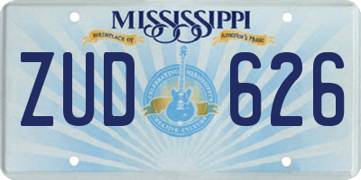 MS license plate ZUD626