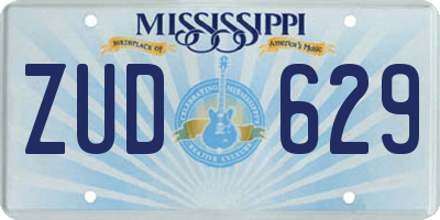 MS license plate ZUD629