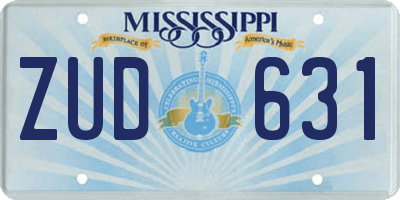 MS license plate ZUD631