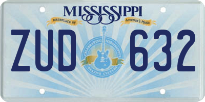 MS license plate ZUD632