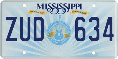 MS license plate ZUD634