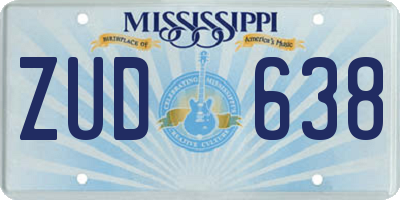 MS license plate ZUD638