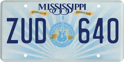 MS license plate ZUD640