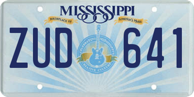 MS license plate ZUD641