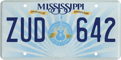 MS license plate ZUD642