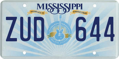 MS license plate ZUD644