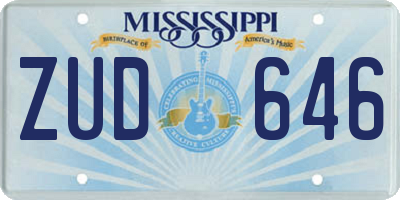 MS license plate ZUD646