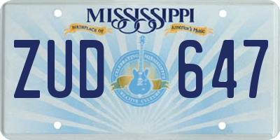 MS license plate ZUD647