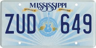 MS license plate ZUD649