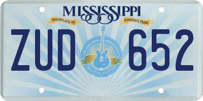 MS license plate ZUD652