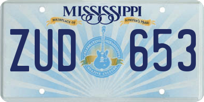 MS license plate ZUD653