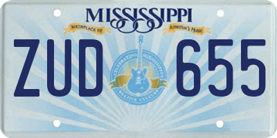 MS license plate ZUD655