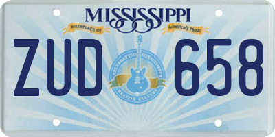 MS license plate ZUD658