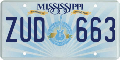MS license plate ZUD663
