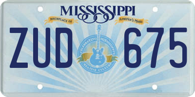 MS license plate ZUD675