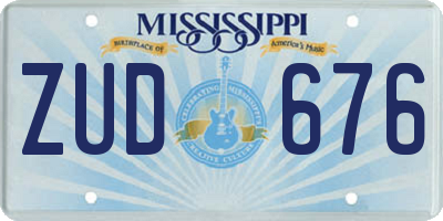 MS license plate ZUD676