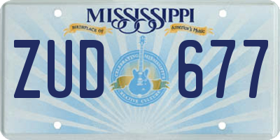 MS license plate ZUD677