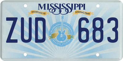 MS license plate ZUD683