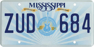 MS license plate ZUD684