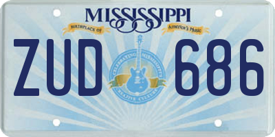 MS license plate ZUD686