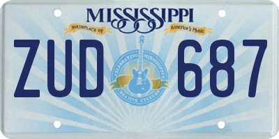 MS license plate ZUD687