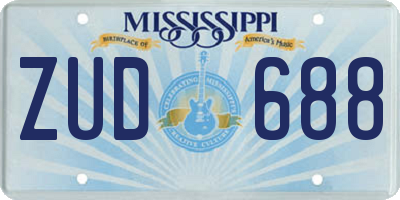 MS license plate ZUD688
