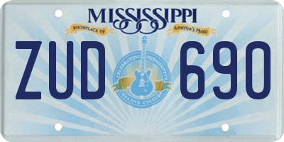 MS license plate ZUD690