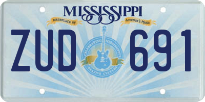 MS license plate ZUD691
