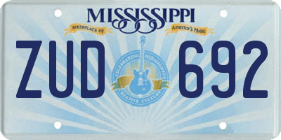 MS license plate ZUD692