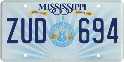 MS license plate ZUD694