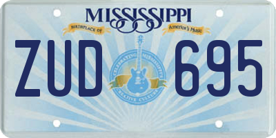 MS license plate ZUD695