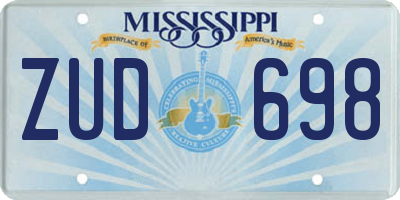 MS license plate ZUD698