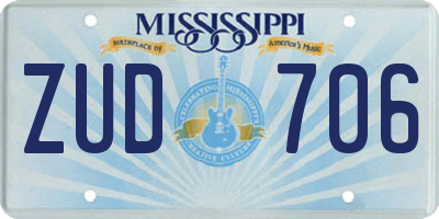 MS license plate ZUD706