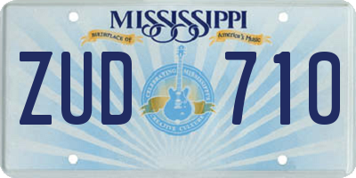 MS license plate ZUD710