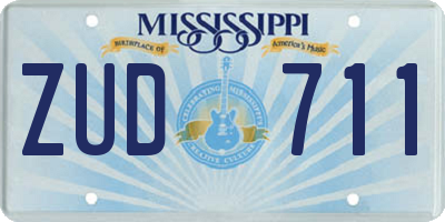 MS license plate ZUD711