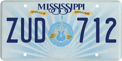 MS license plate ZUD712