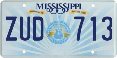 MS license plate ZUD713