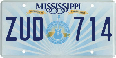 MS license plate ZUD714