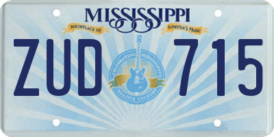 MS license plate ZUD715