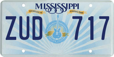 MS license plate ZUD717