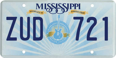 MS license plate ZUD721