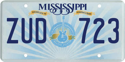 MS license plate ZUD723