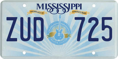 MS license plate ZUD725