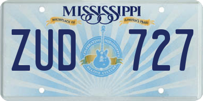 MS license plate ZUD727